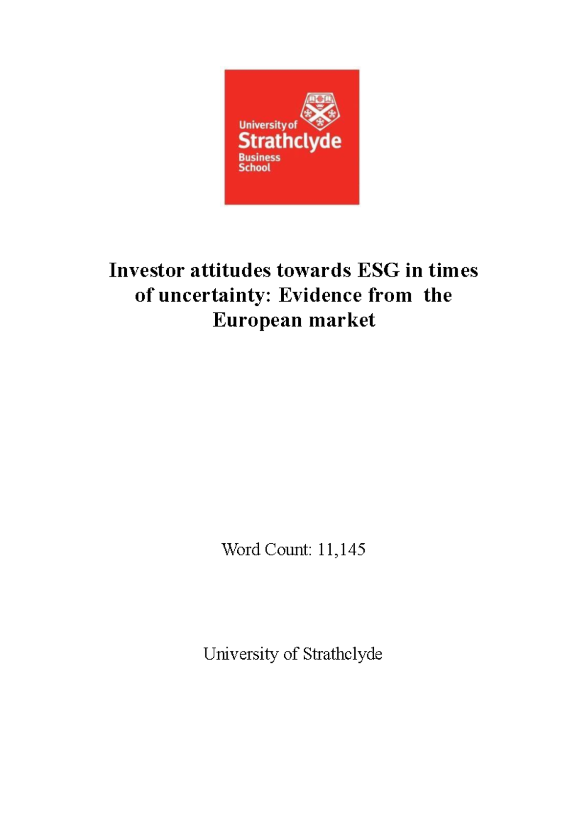 Investor Sentiments on ESG During Uncertainty: Evidence from Europe ...