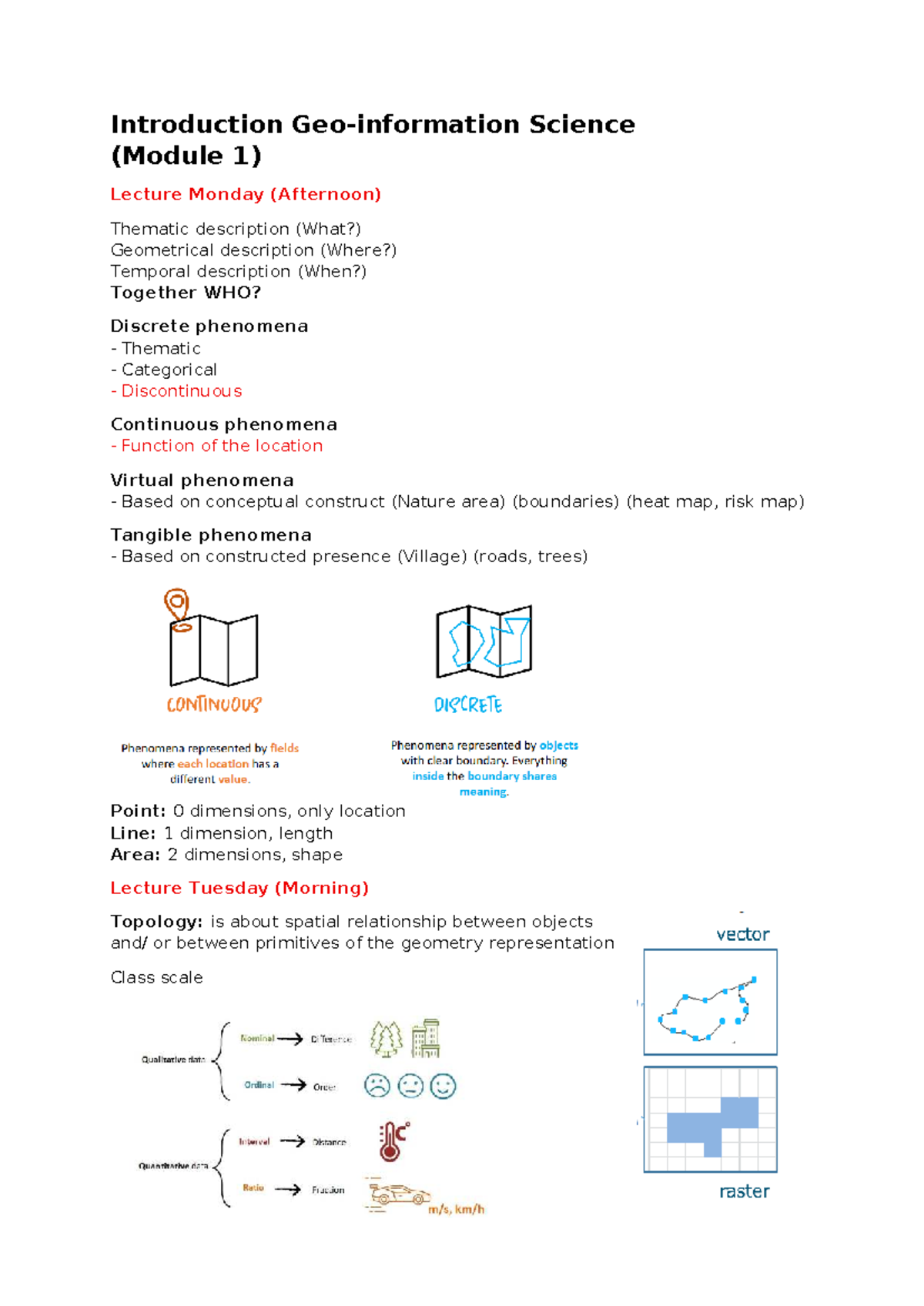 Summary of Science Lectures (Module 1 & 2) Weeks 1-3 - Studeersnel