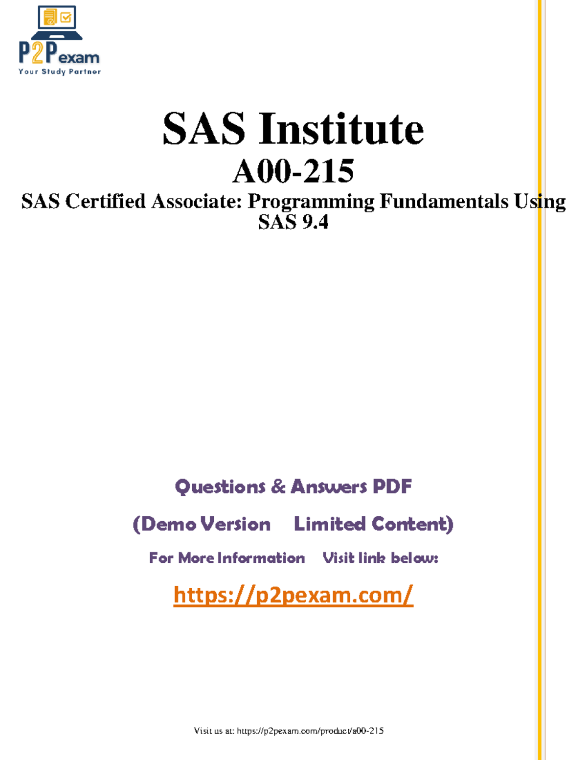 A00-215: SAS 9.4 Programming Fundamentals Certification Guide ...