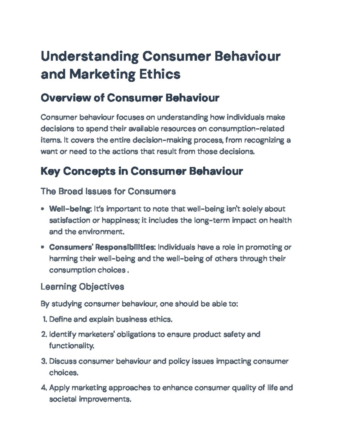 Consumer Behavior and Marketing Ethics Overview - Understanding ...