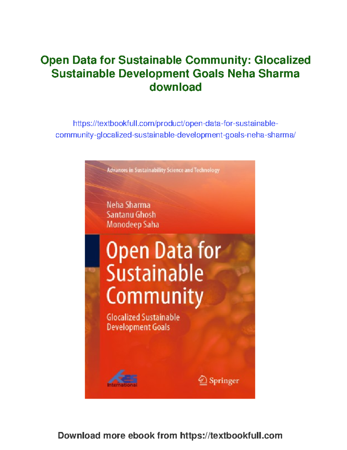 Open Data for Sustainable Community: Glocalized SDGs Insights - Studocu