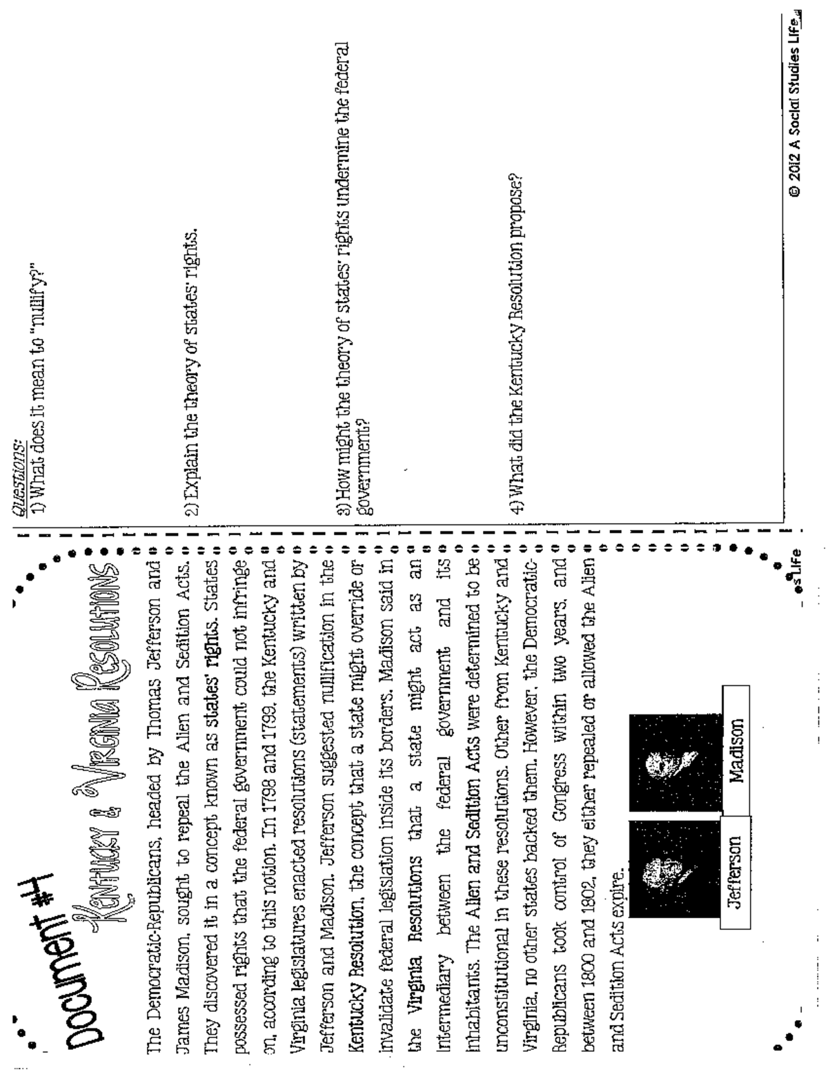Kentucky and Virginia Resolutions: A Study of Rights and Nullification ...