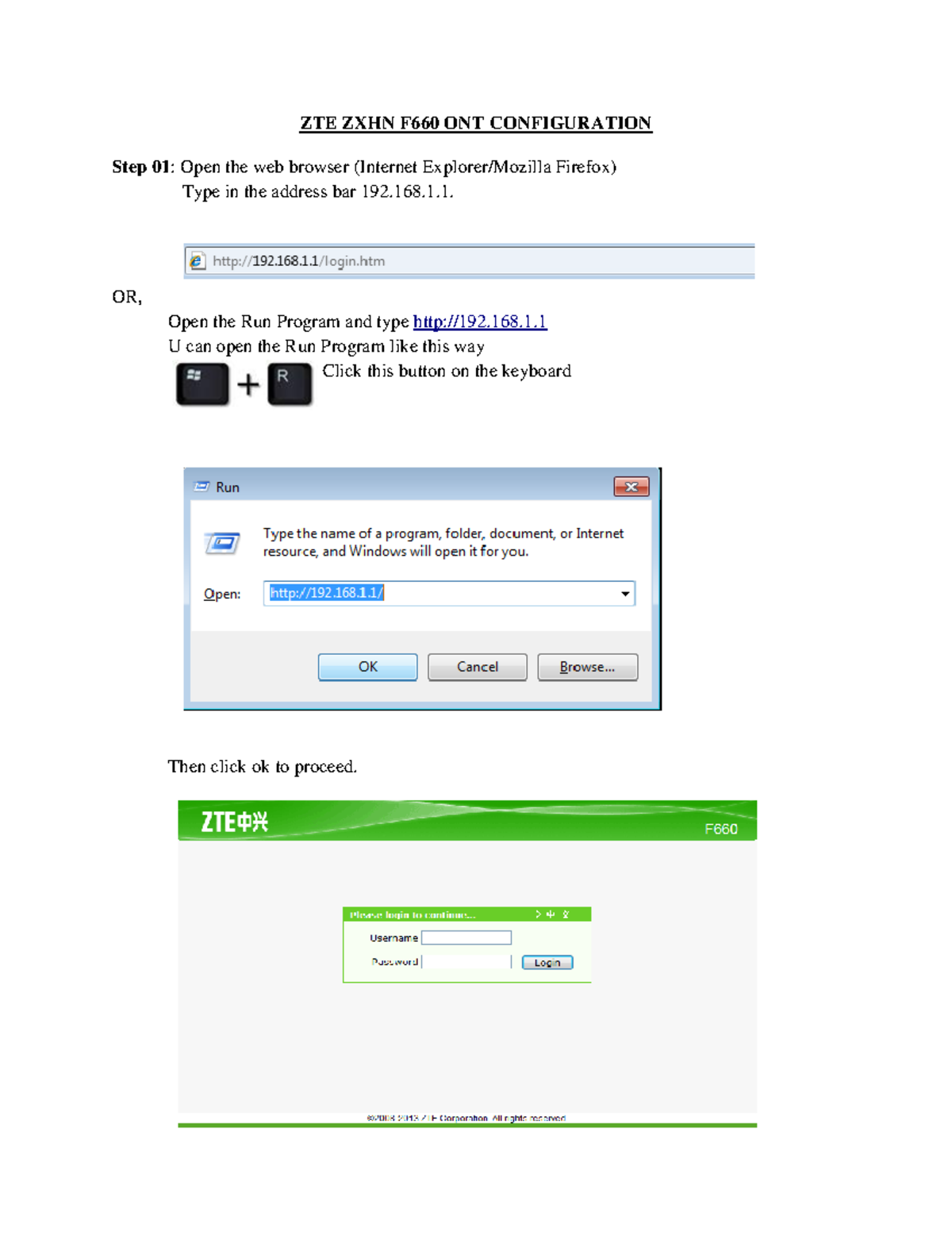 ZTE ZXHN F660 ONT Configuration Guide: Step-by-Step Setup - Studocu