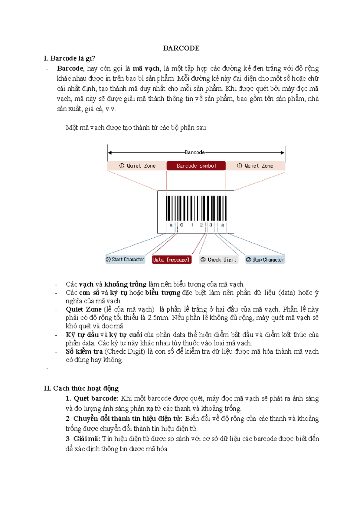 Tổng hợp kiến thức về Barcode: Định nghĩa, loại và ứng dụng - Studocu