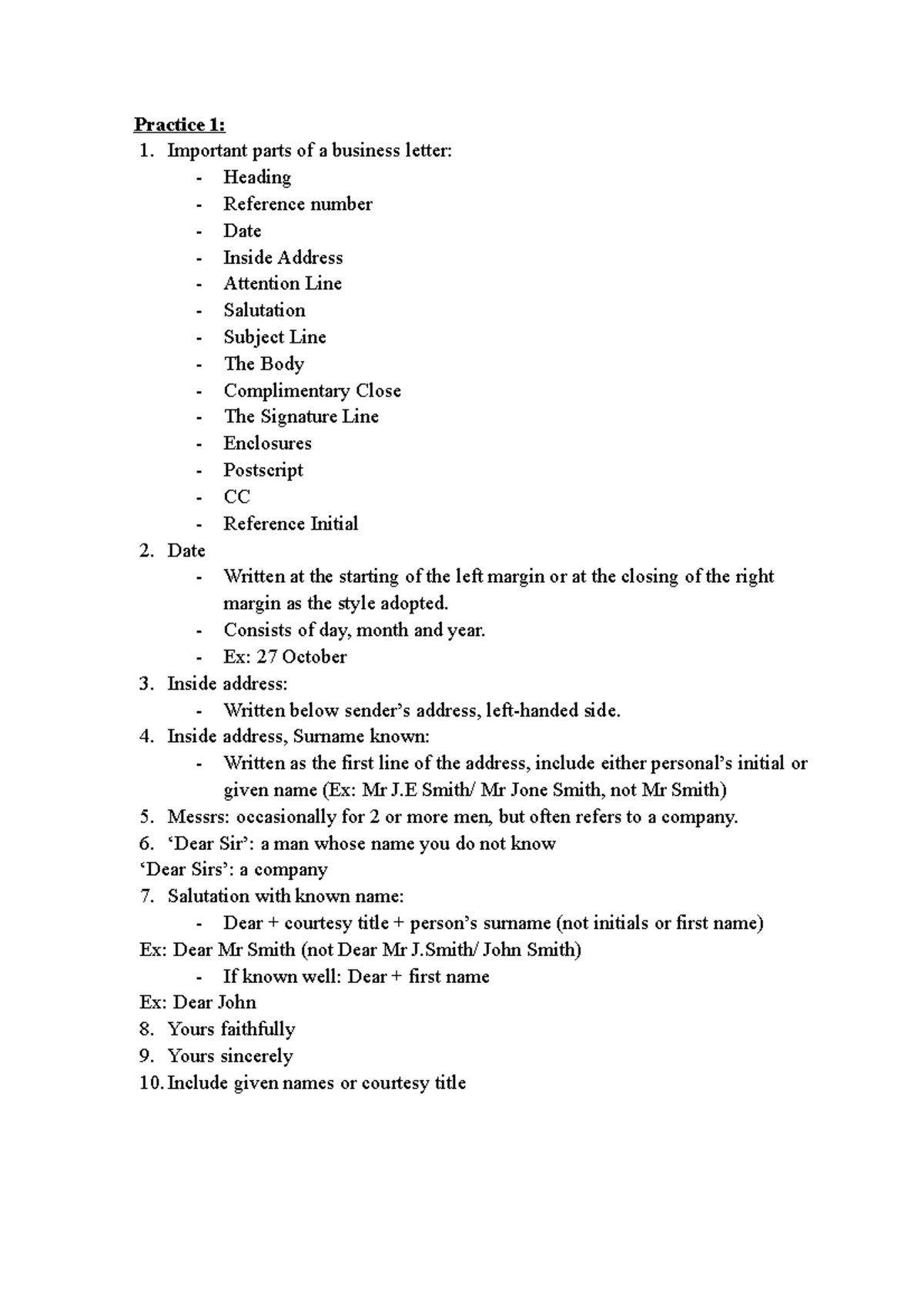 TACN4 Business Letter Writing & Email Communication Notes - Studocu