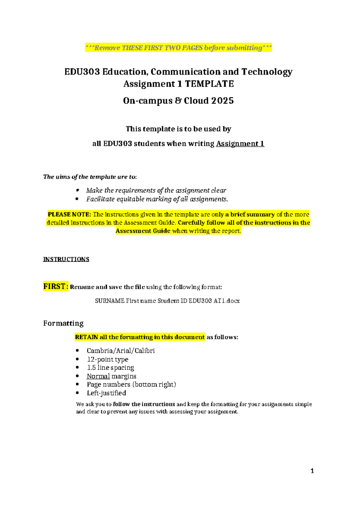 EDU303 Assignment 1 Template: Education, Communication & Technology ...