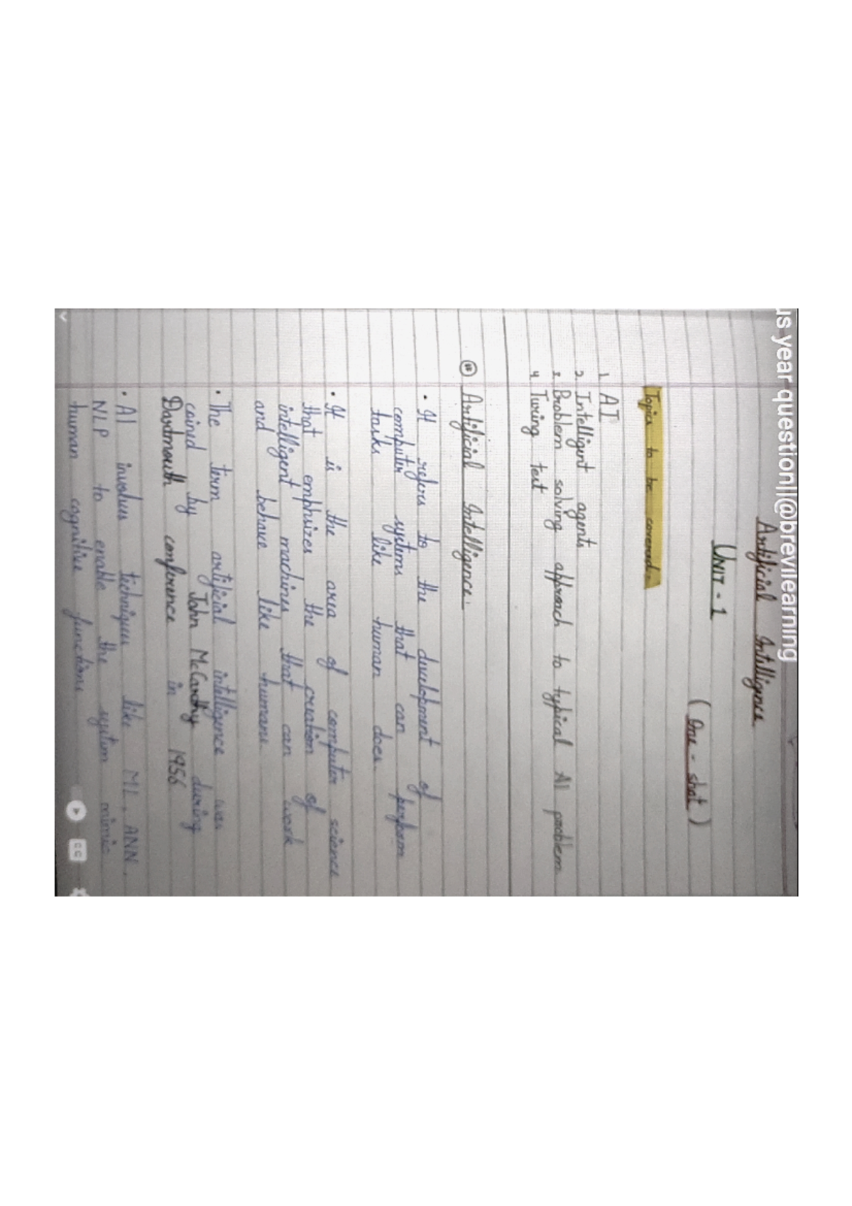 AI Unit 1 - Comprehensive Notes on Artificial Intelligence Concepts ...