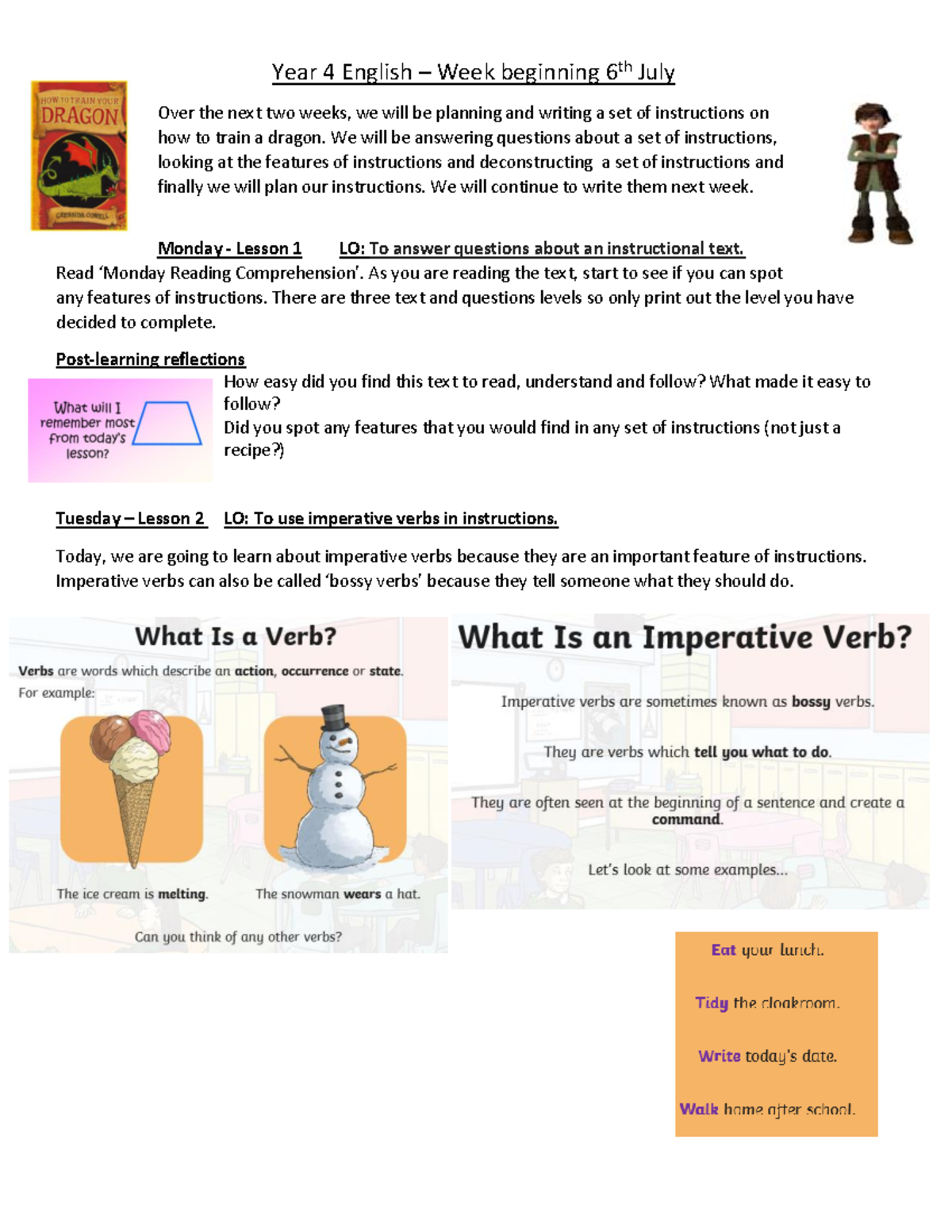 Instructional Text- English - Year 4 English – Week beginning 6 th July ...