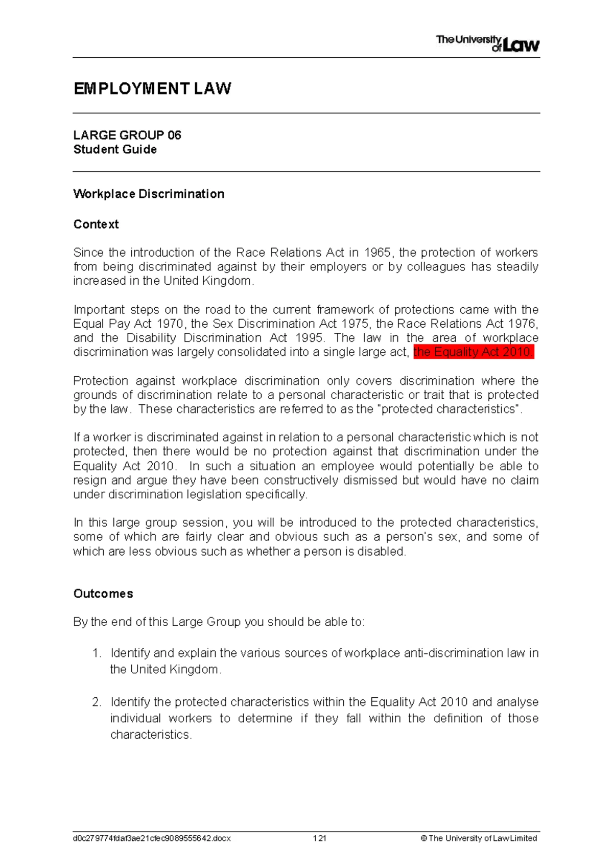 Employment Law Notes: Wrongful Dismissal & Discrimination (LAW101 ...