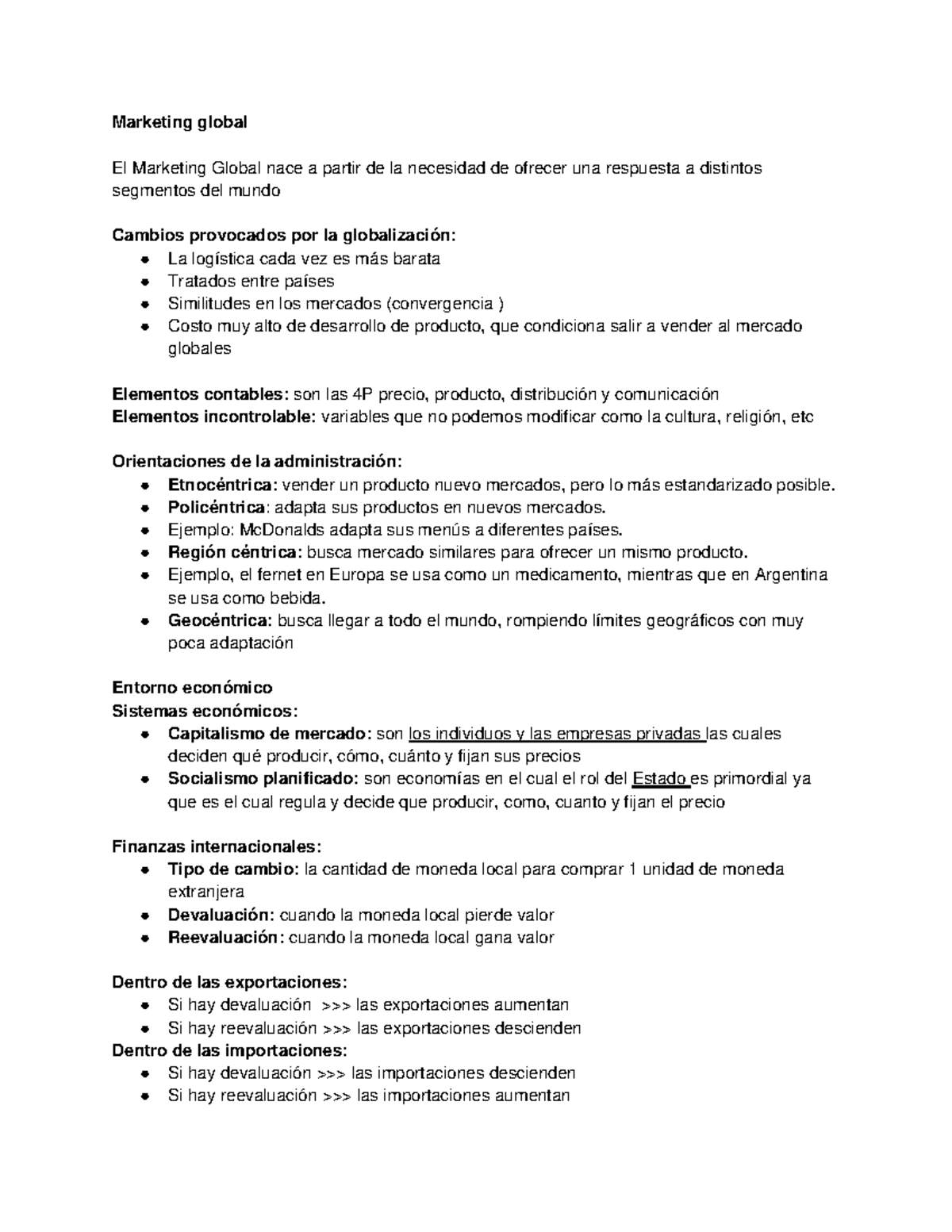 Resumen de Marketing Global: Estrategias y Elementos Clave - Studocu