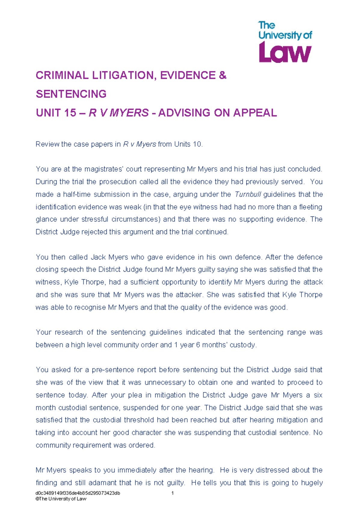 2425 crim unit15 ce01 myers advising on appeal - CRIMINAL LITIGATION ...