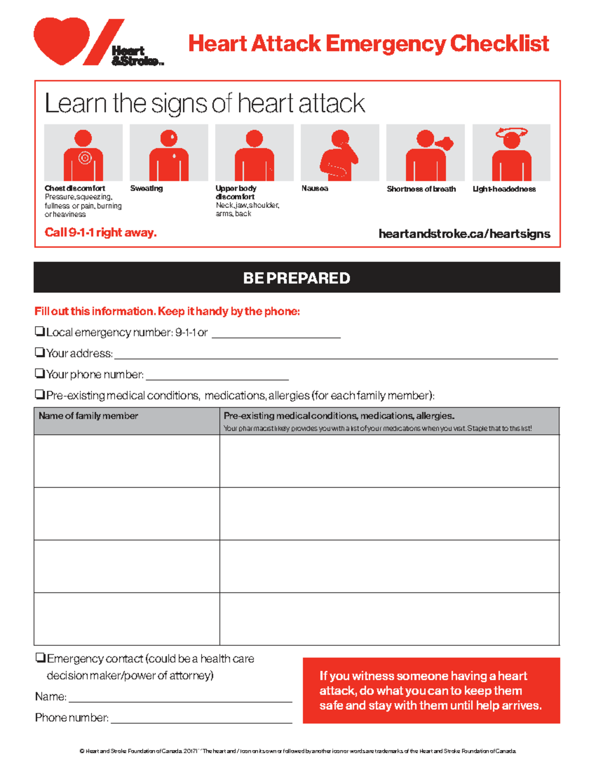 Heart Attack Emergency Checklist: Signs & Preparedness Guide - Studocu