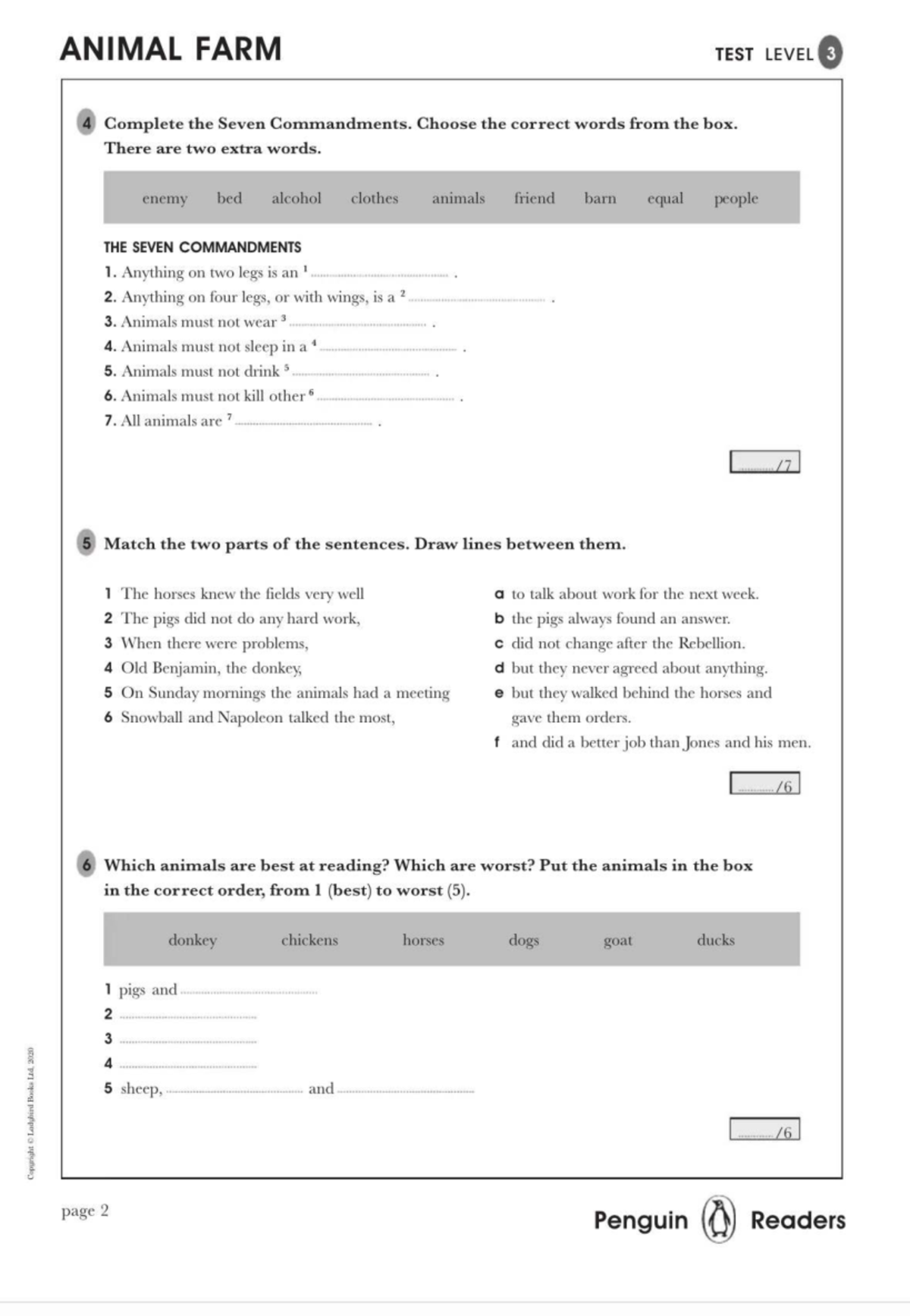 ANIMAL FARM Test: Complete the Seven Commandments (IMG 9059) - Studocu