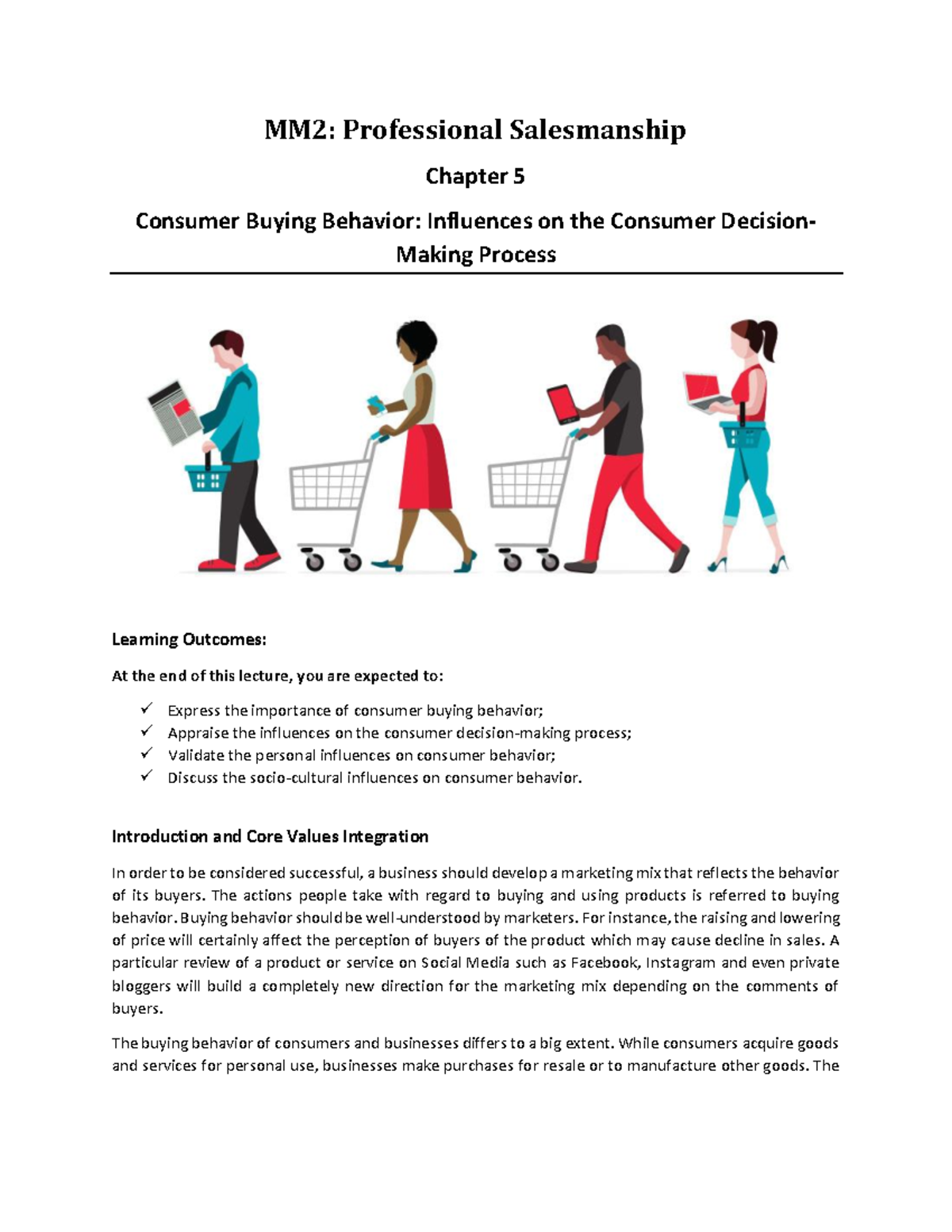MM2: Professional Salesmanship Chapter 5 - Consumer Decision-Making ...