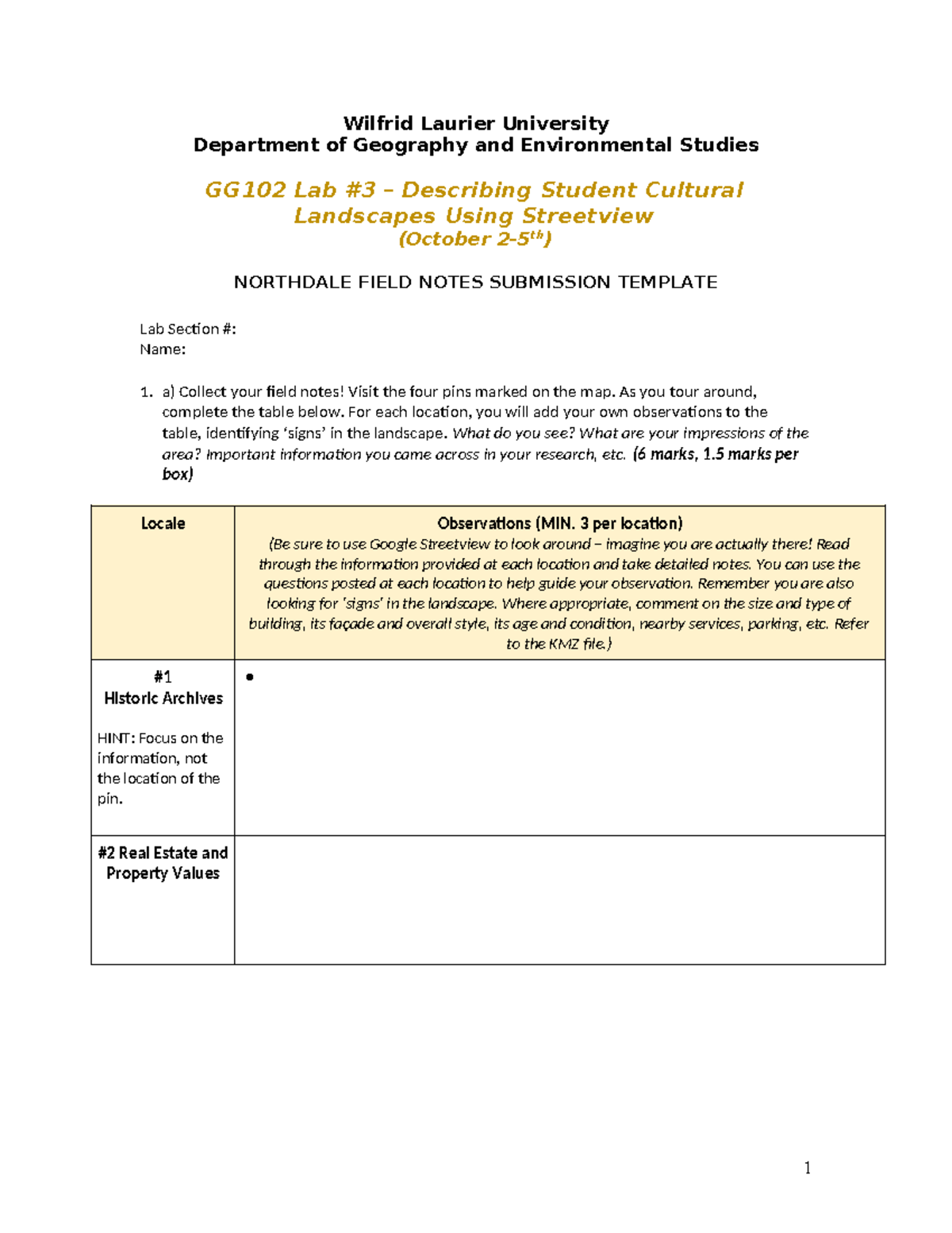 GG102 Lab #3 Submission Template - Wilfrid Laurier University ...