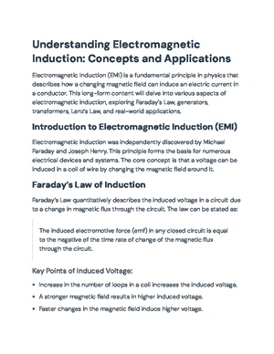 Electromagnetic Induction - Study Notes & Assignments - Studocu