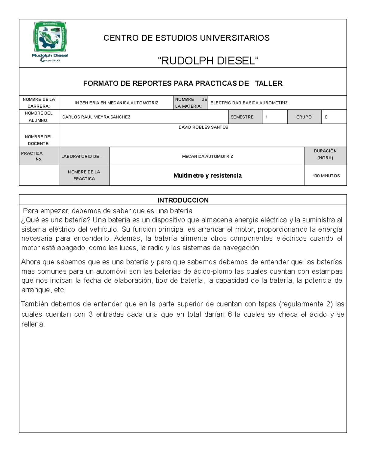 Formato PARA Practicas DE Laboratorio-1 carlos raul - CENTRO DE ...