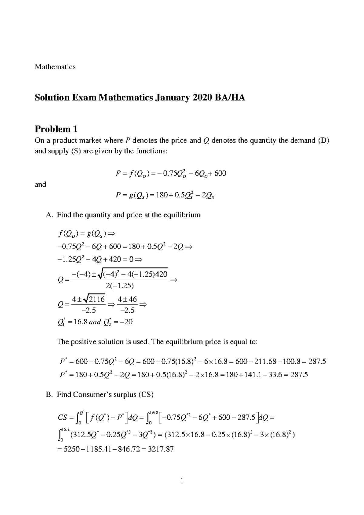MAT jan 2020 - svar - mat opgavesæt 2020 - Mathematics Solution Exam ...