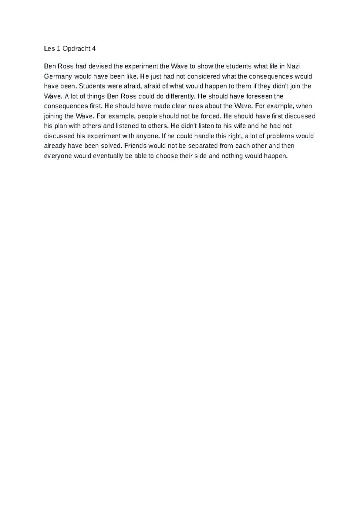 The Wave Project: Lessons on Conformity and Consequences - Studeersnel