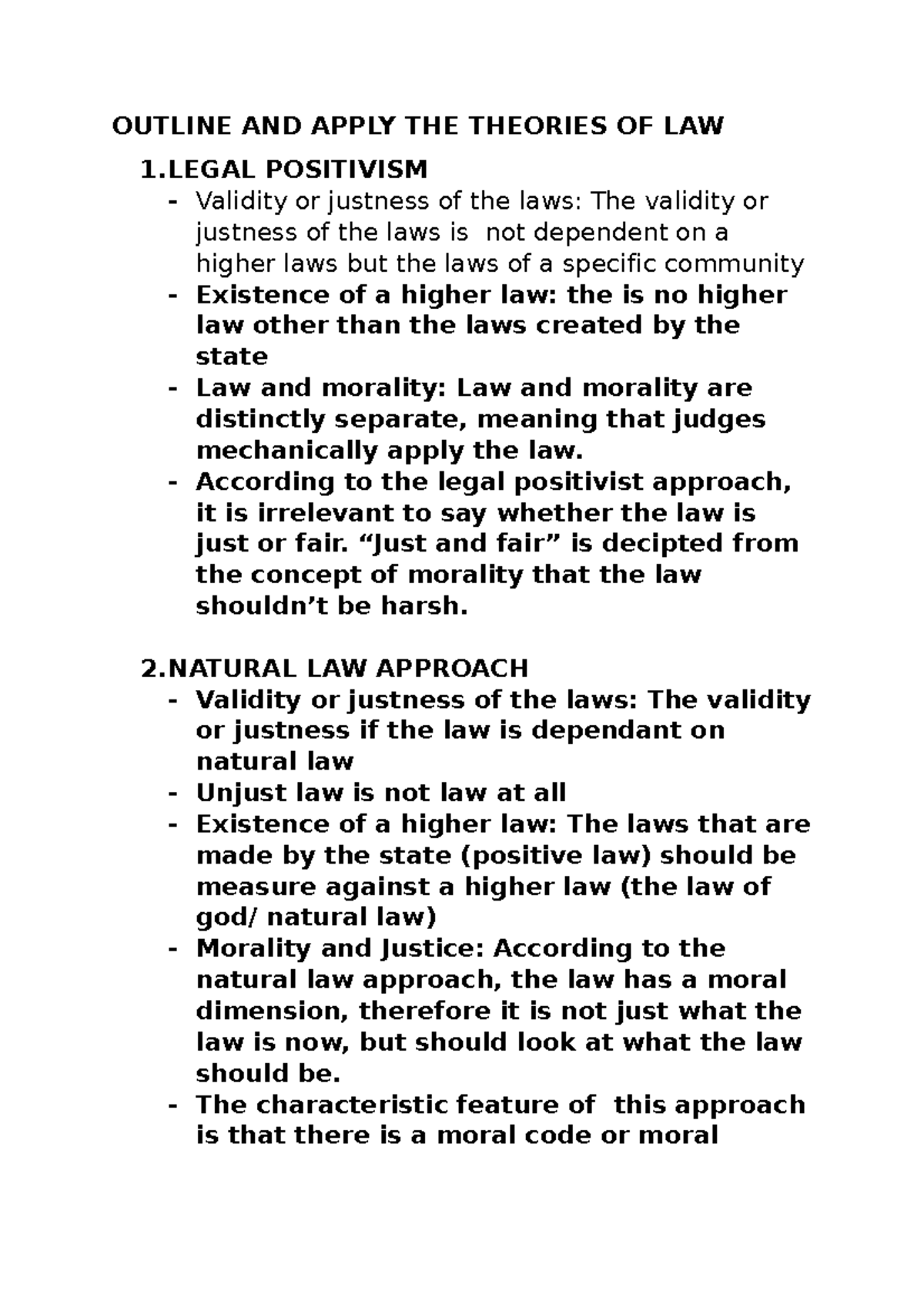 Theories of Law: Legal Positivism, Natural Law, and CRT Overview - Studocu