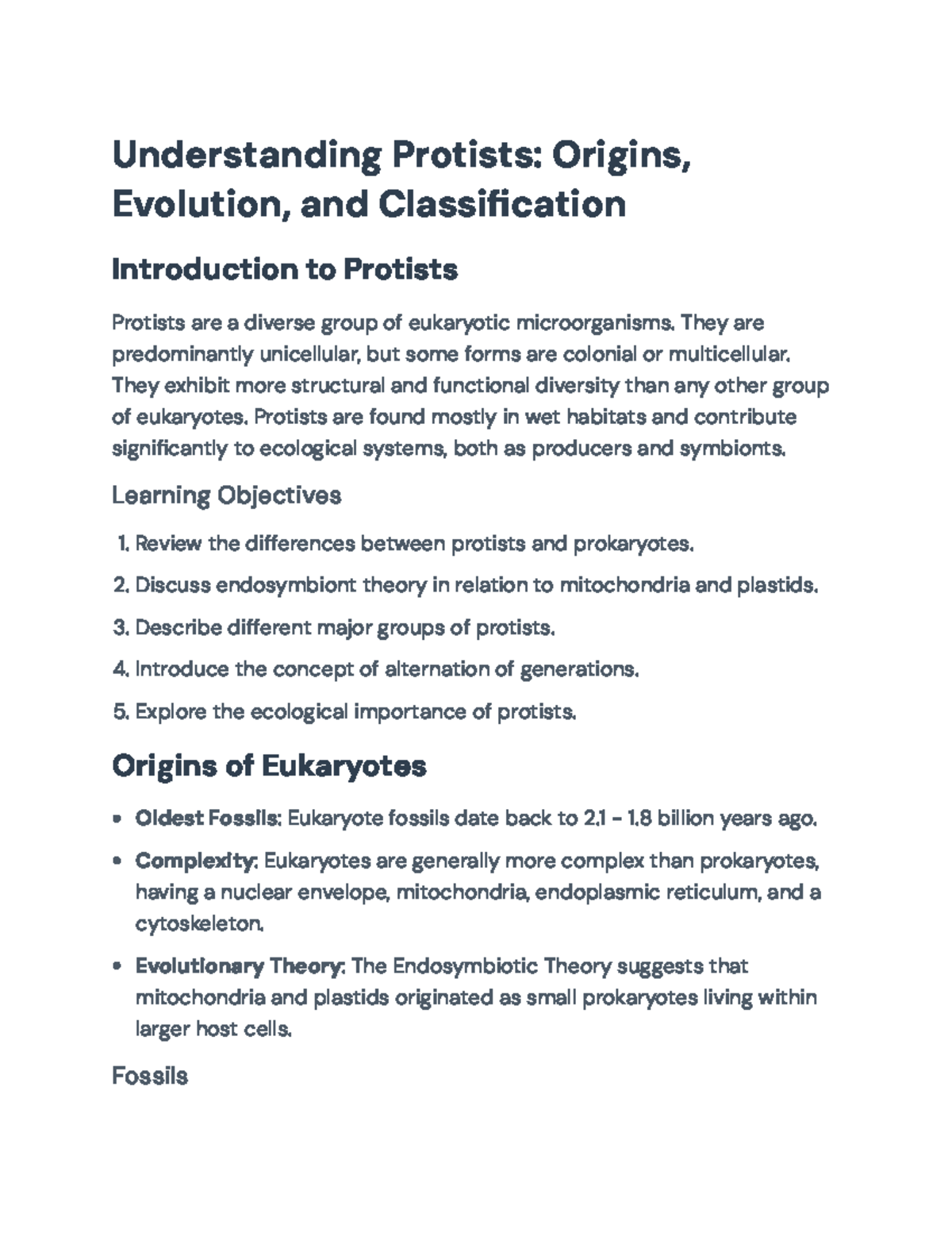 Understanding Protists: Origins, Evolution & Classification - BIO 101 ...