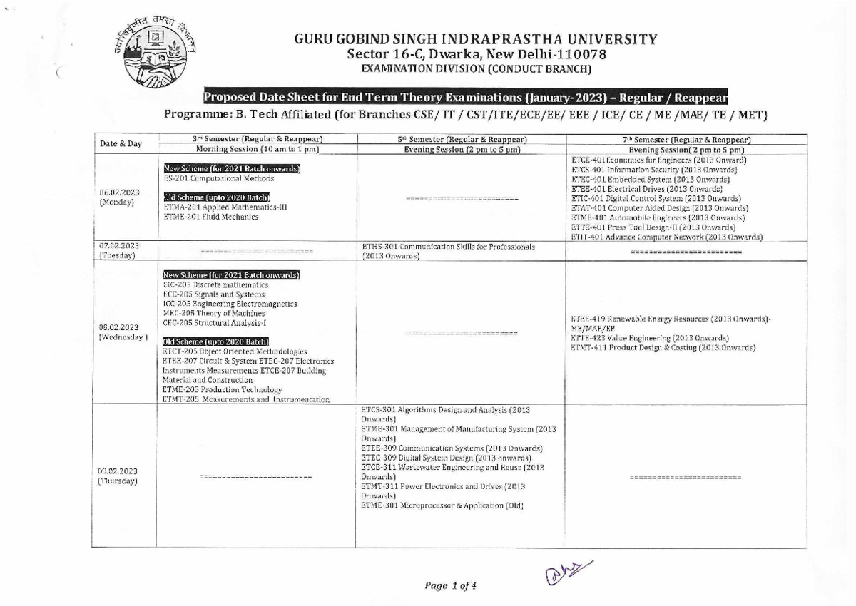 B. Tech Theory Proposed - Computer Science & Engineering - Studocu