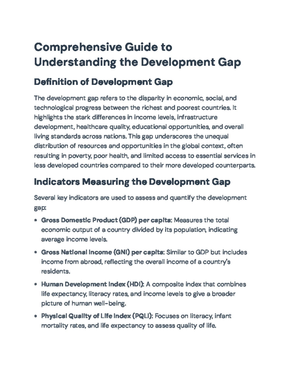 Comprehensive Guide to the Development Gap: Causes & Strategies (DEV101 ...