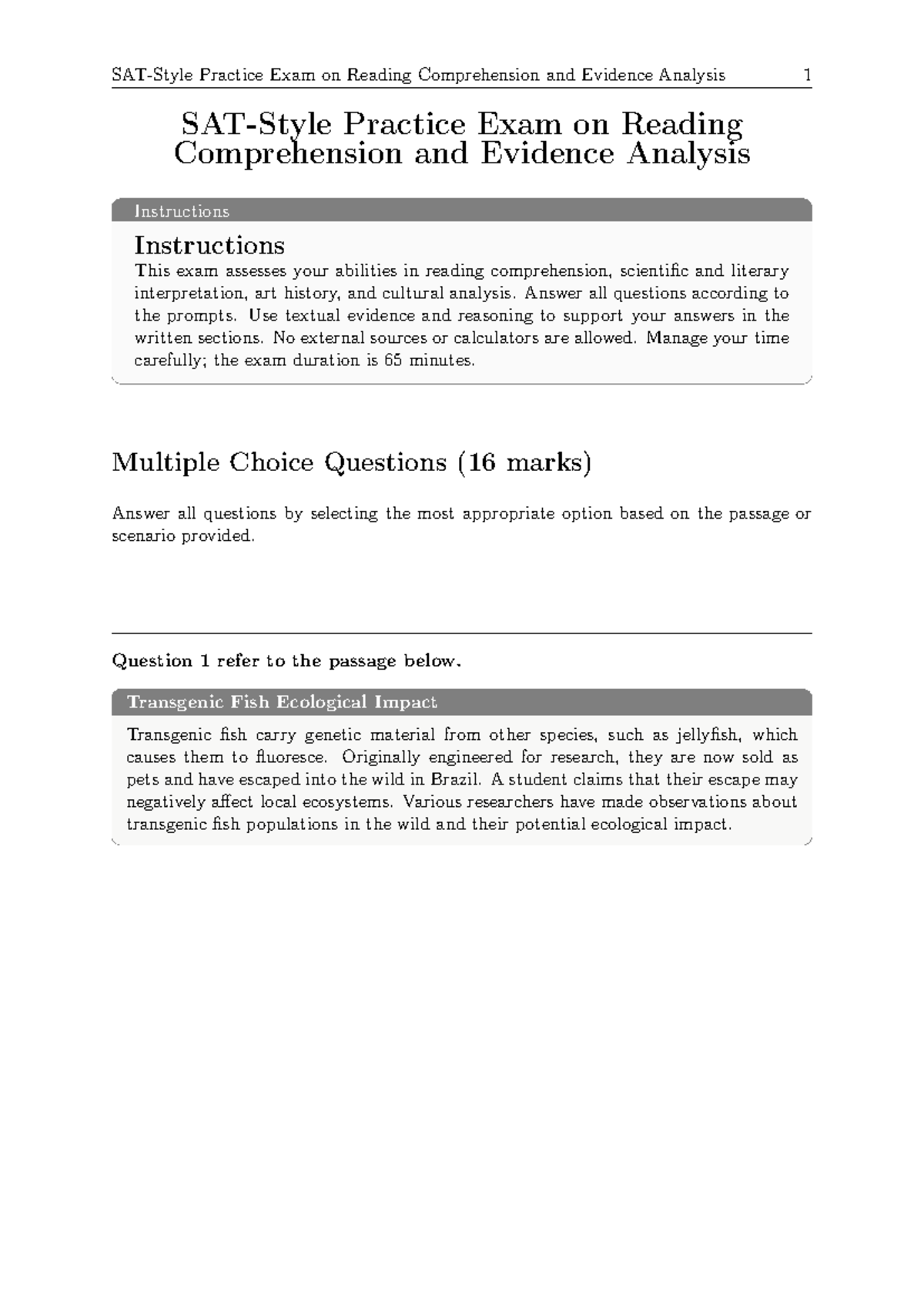 SAT Easy Medium 1-30: Command of Evidence Practice Exam - Studocu