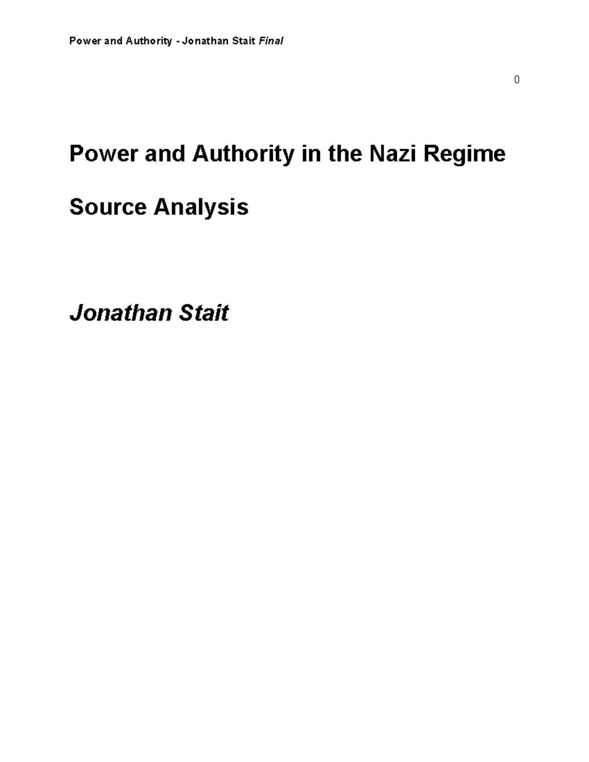Power and Authority in the Nazi Regime: Source Analysis (HIST 101 ...