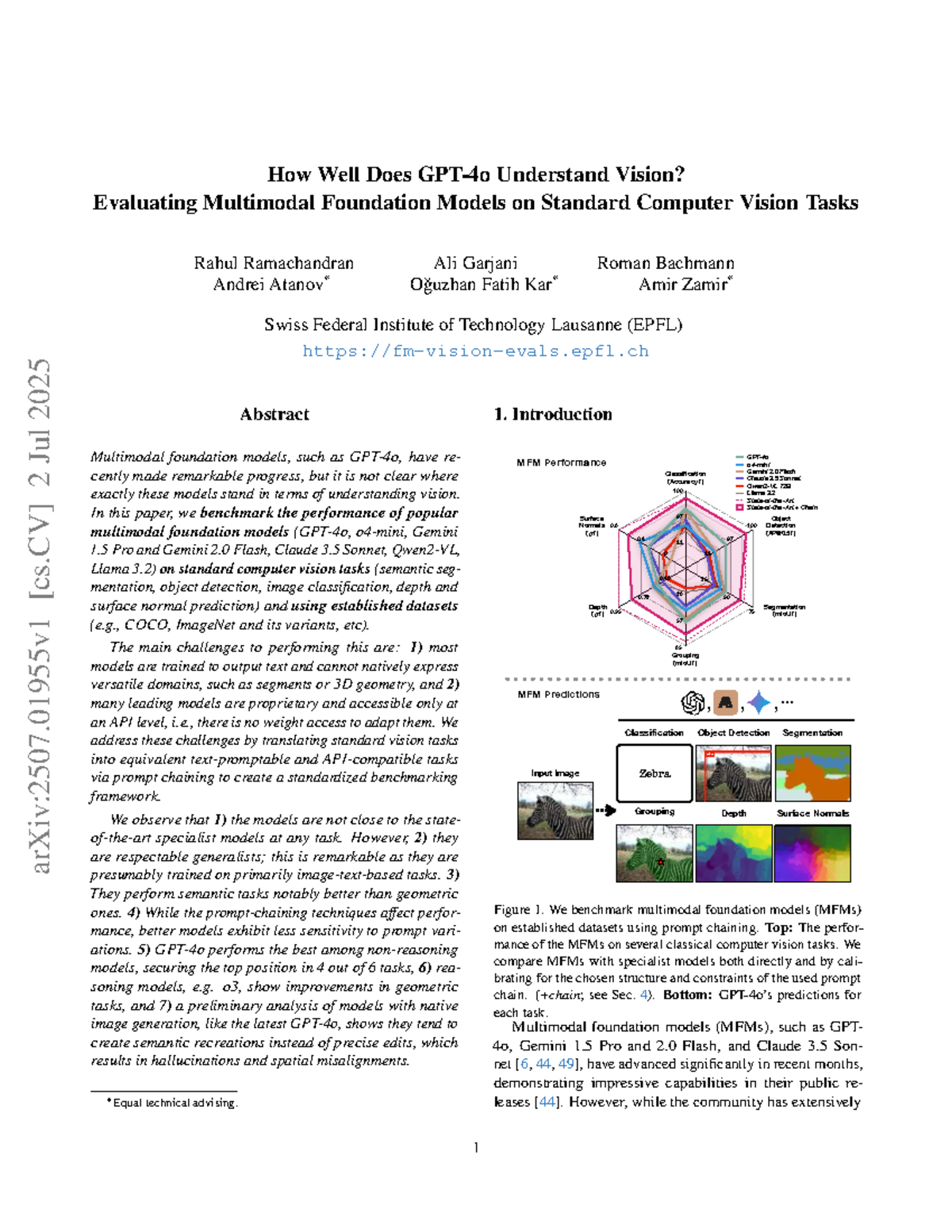 Evaluating Vision Understanding of Multimodal Models: GPT-4o and Others ...