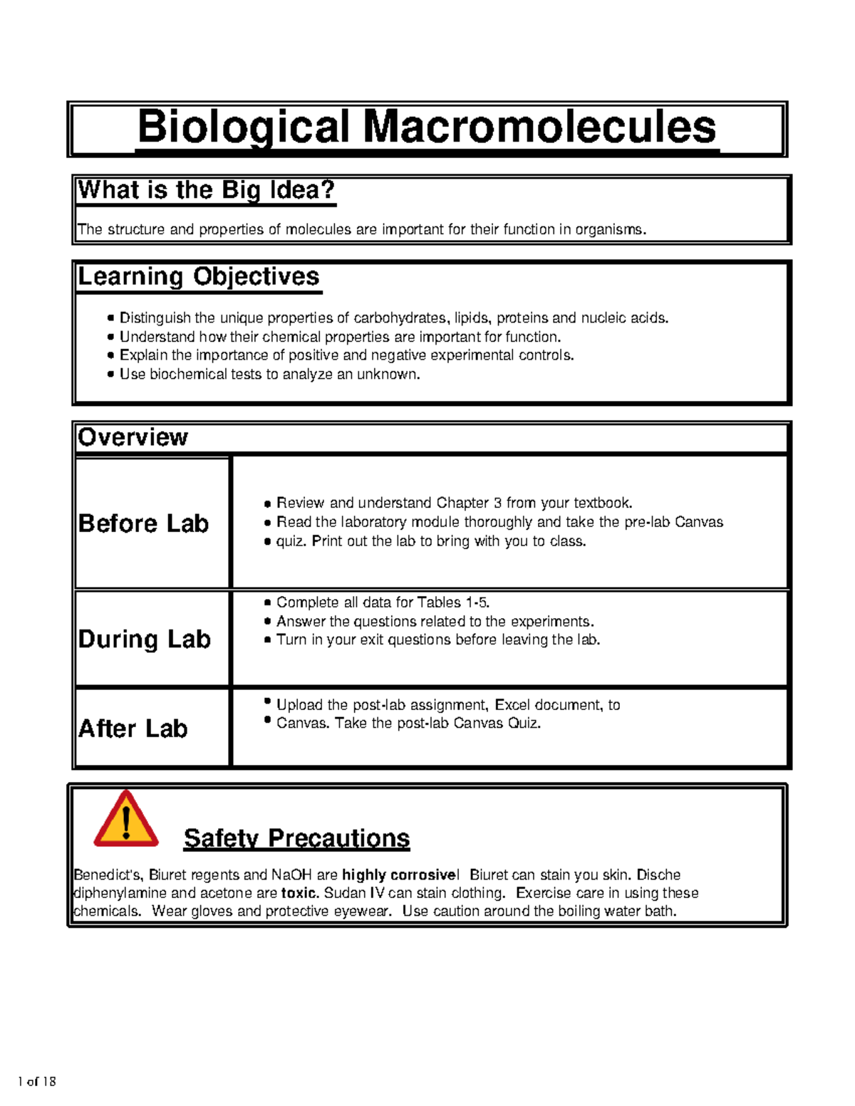 Biological Macromolecules Lab: Testing Procedures & Results Analysis ...