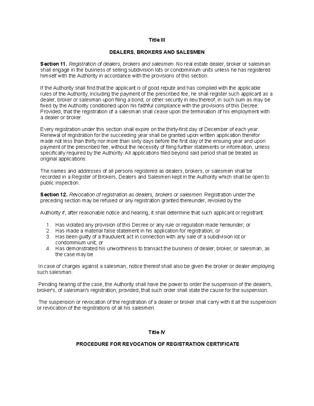 Pd-957: Registration and Revocation Procedures for Dealers & Brokers ...
