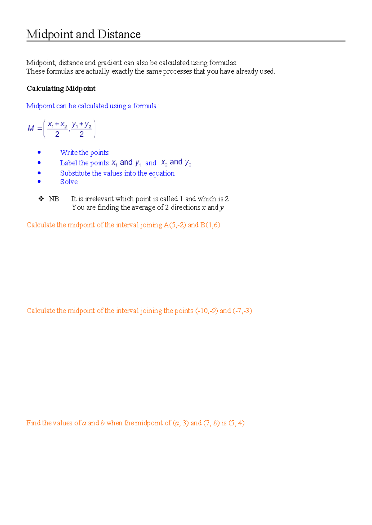 04 Midpoint and Distance Formulas Explained - Studocu