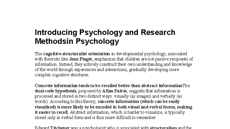 Introducing Psychology and Research Methods in Psyc 101 - Studocu