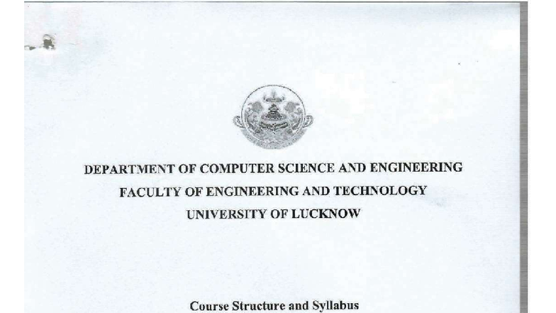 B.Tech. CSE (AI) 4th Year Course Structure & Syllabus Overview - Studocu