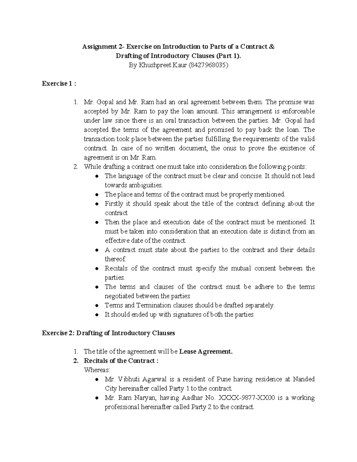 Assignment 5: Drafting & Exercising Domestic Arbitration Clauses - Studocu