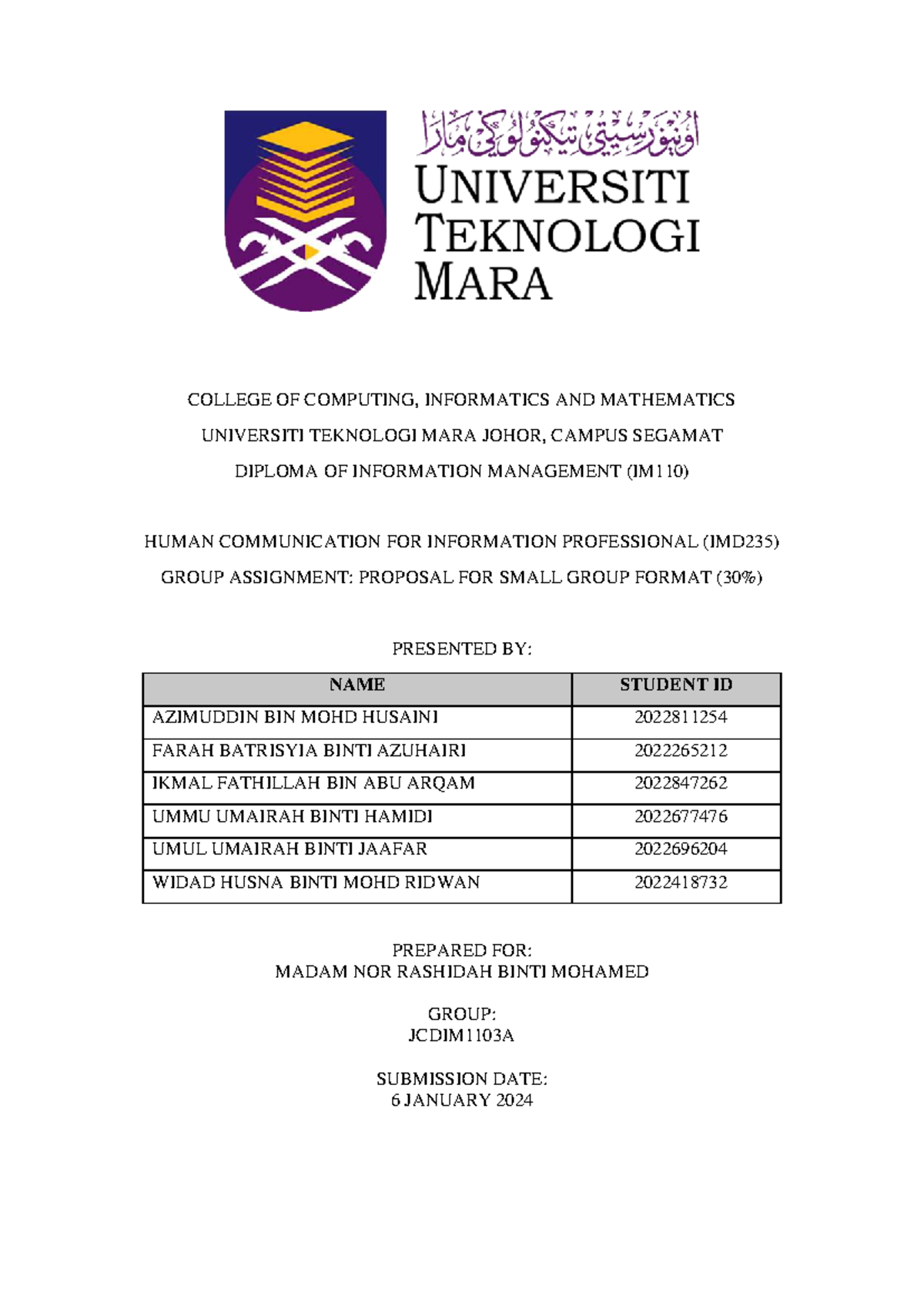 IMD235 Group Assignment 2: Proposal for Human Communication Panel ...