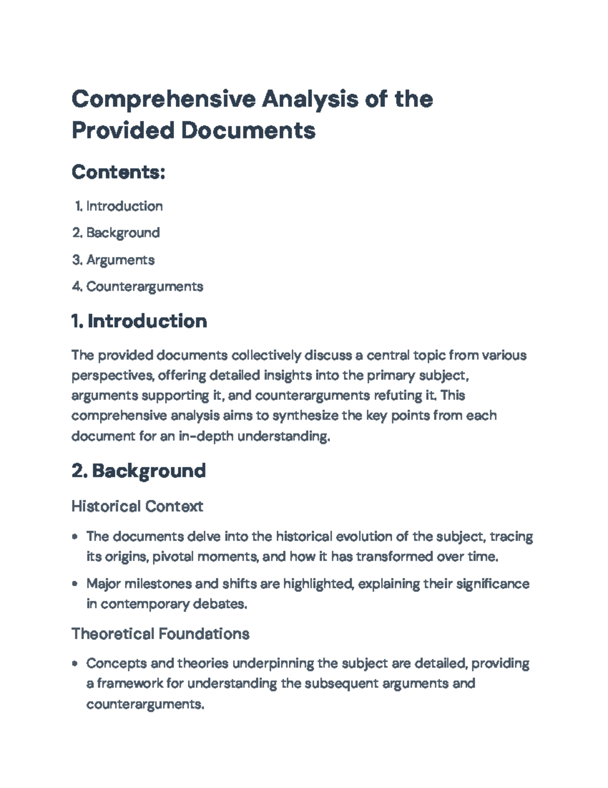 Comprehensive Analysis of Arguments and Counterarguments in Document ...