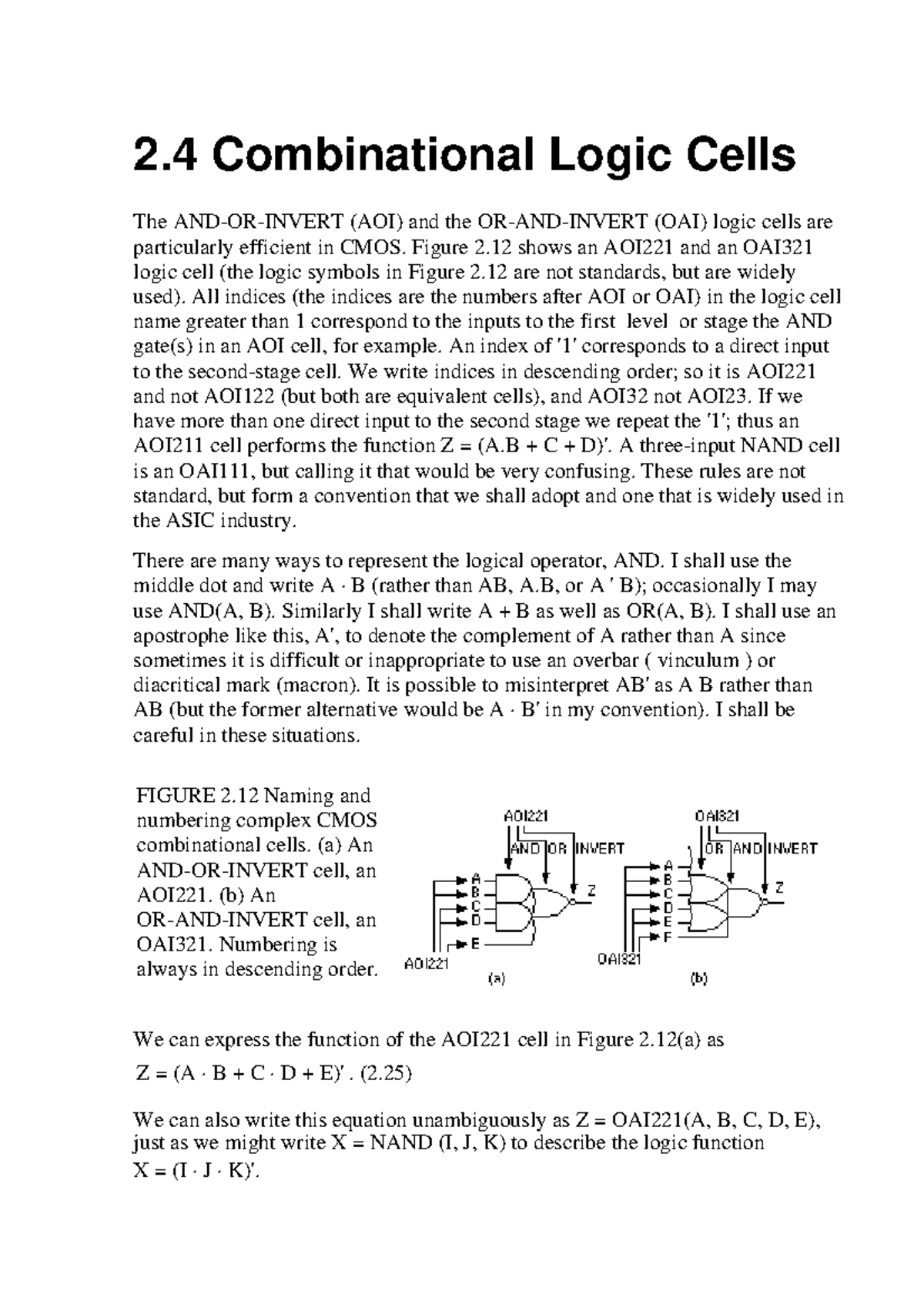 Combinational Logic Cells: AOI and OAI Structures in CMOS - Studocu