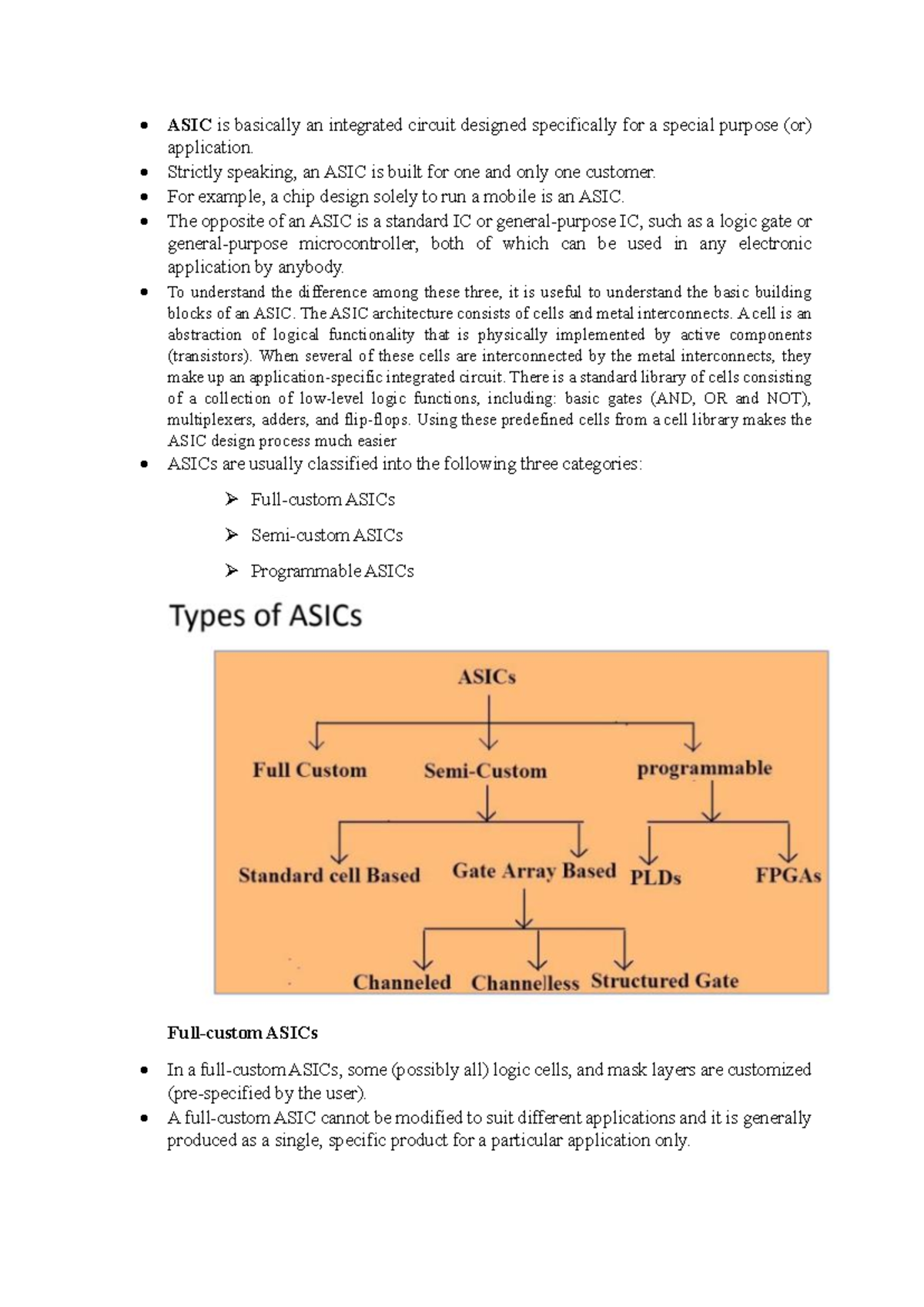 ASIC - Understanding ASIC Architecture and Types - Studocu