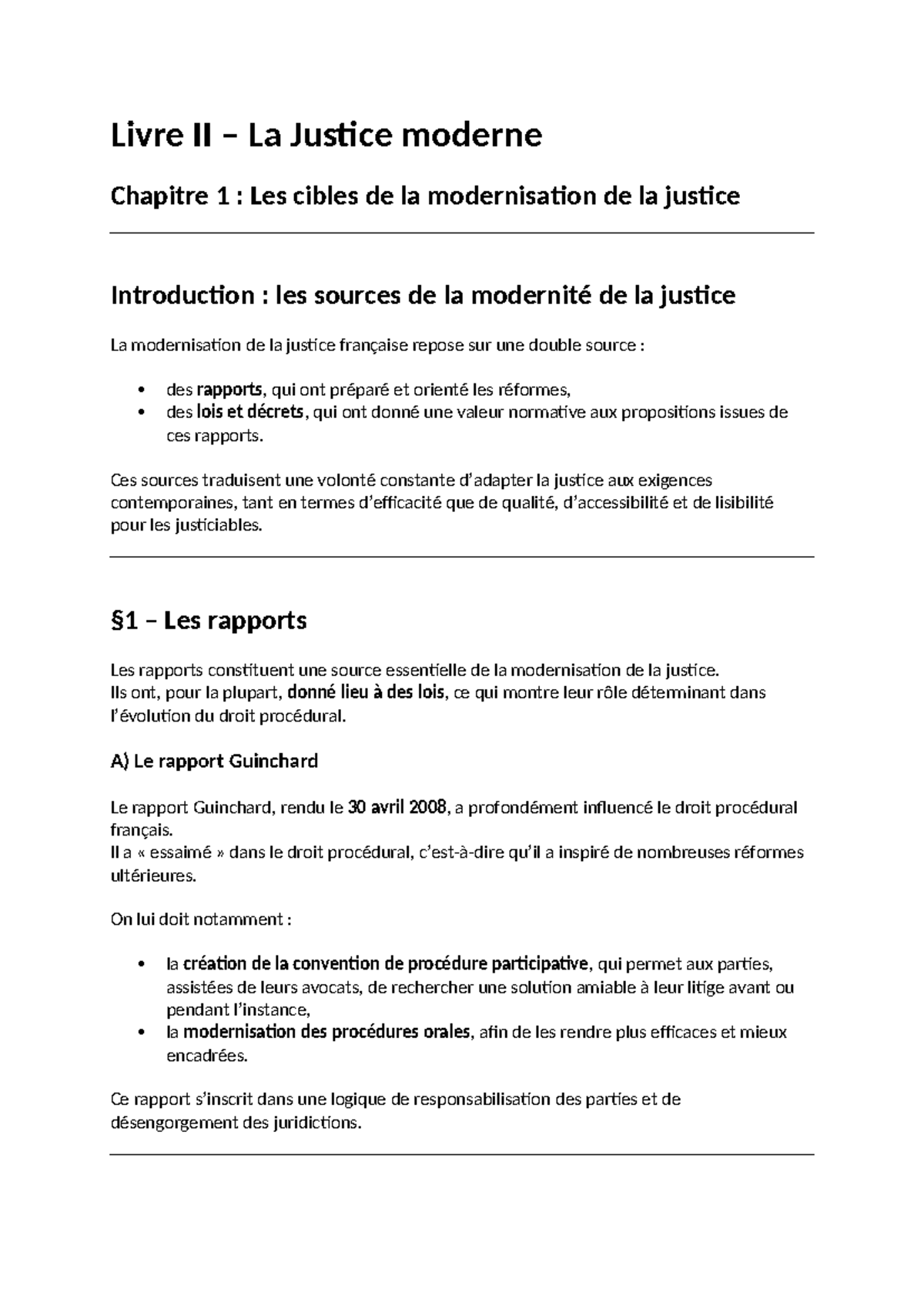 Livre II La Justice moderne - Chapitre 1 : Modernisation et Réformes ...