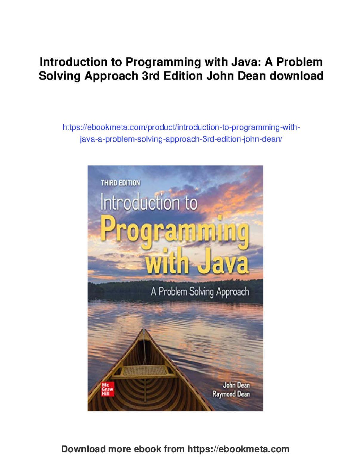 Introduction to Programming with Java: A Problem Solving Approach - Studocu