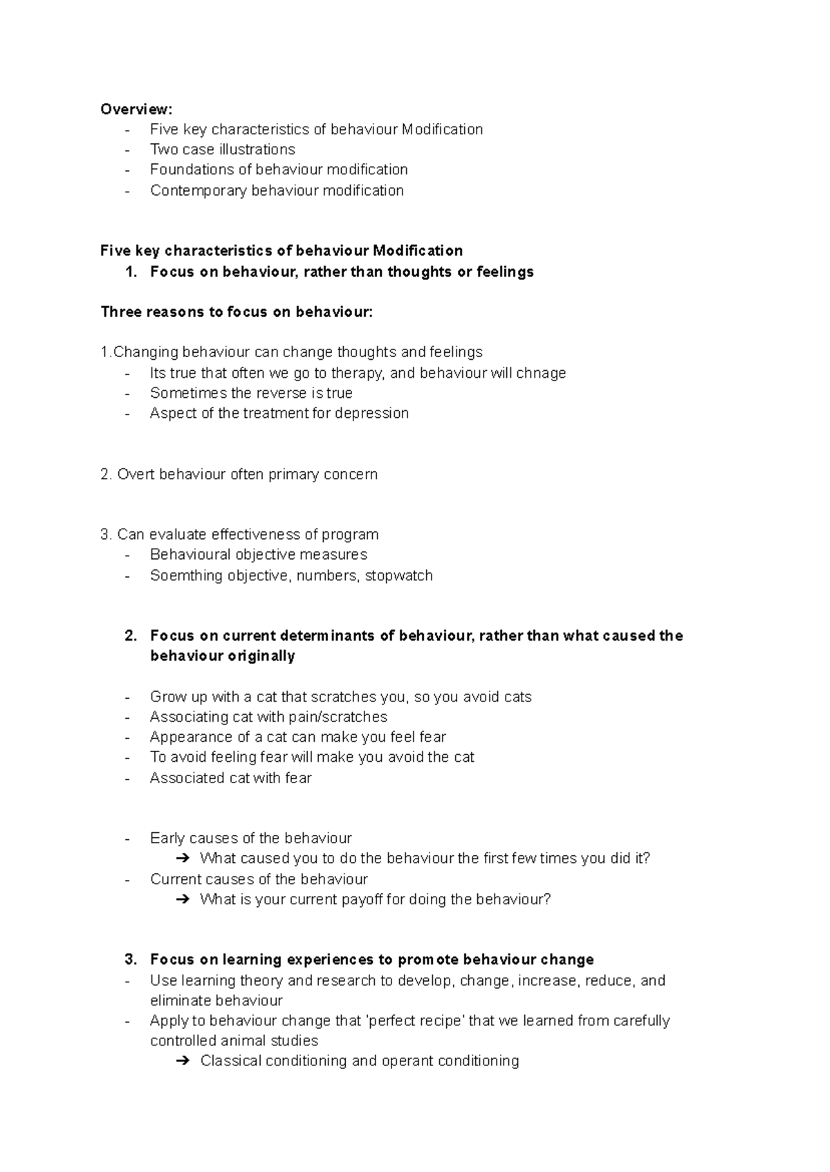 Chapter 1: Intro to Behaviour Modification - Key Characteristics ...