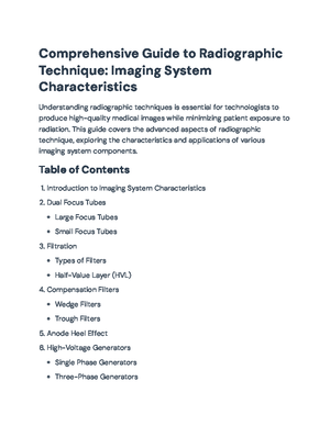 Rad tech note 1 - Class notes - RADT 146 Introduction Radiology ...