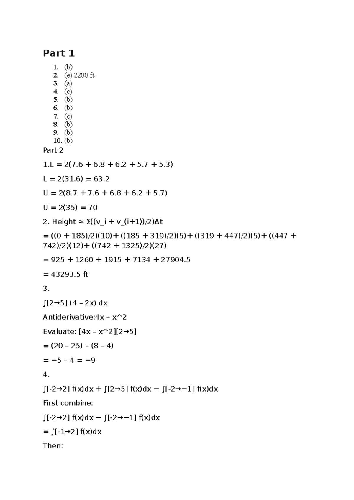 Math 101: Calculus Practice Problems and Solutions - Studocu