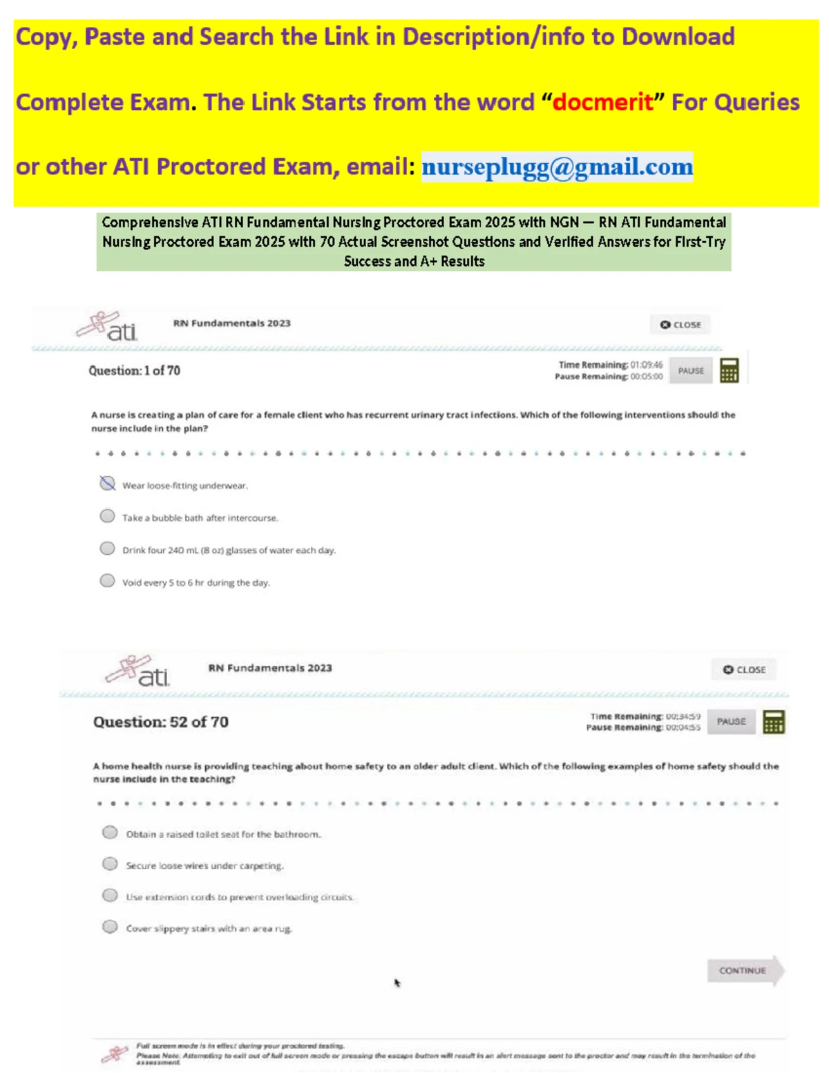 ATI RN Fundamentals Proctored Exam 2025: 70 Real Questions & Answers ...