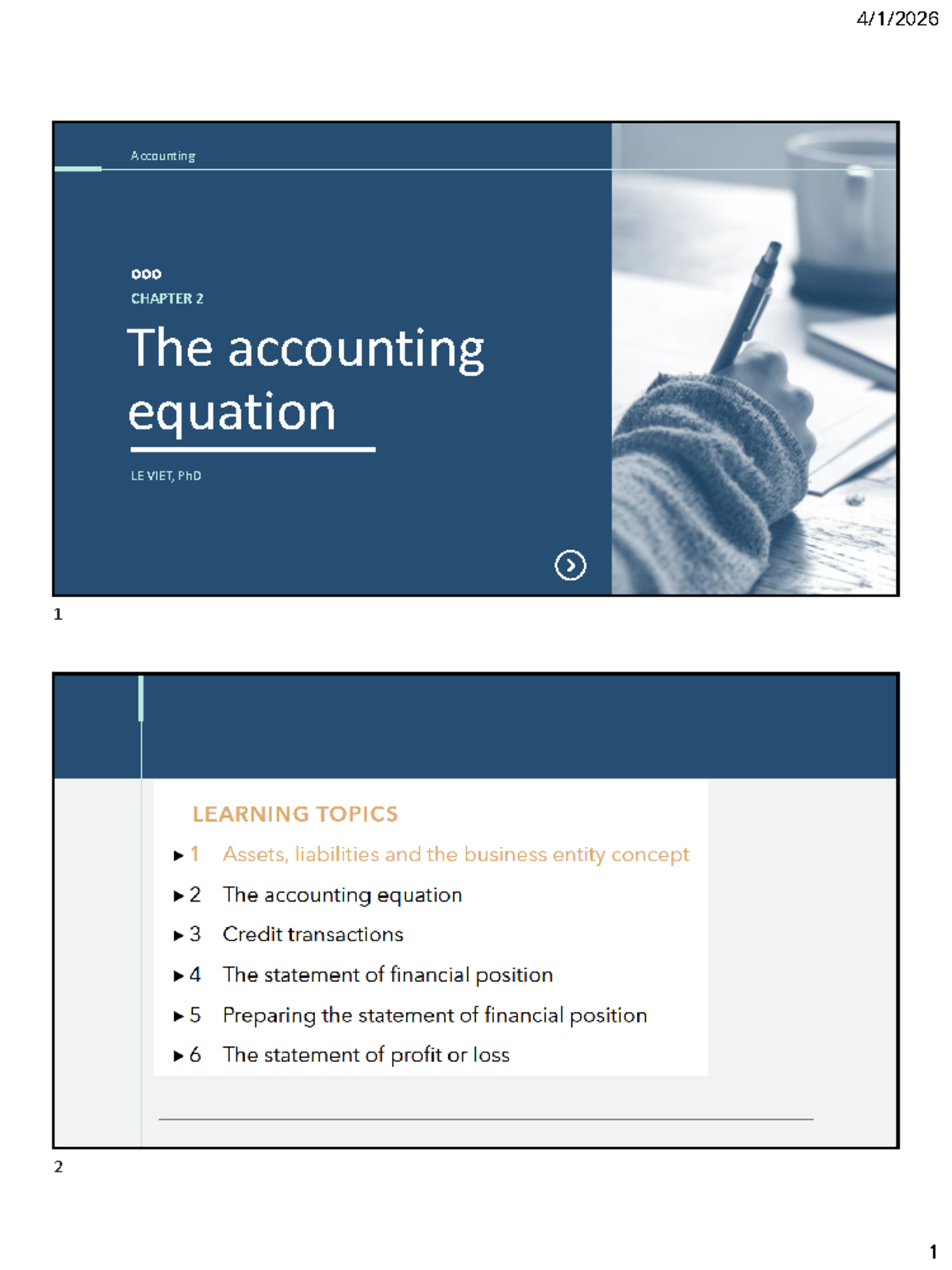 Accounting 2026 CHAPTER 2: Understanding the Accounting Equation - Studocu