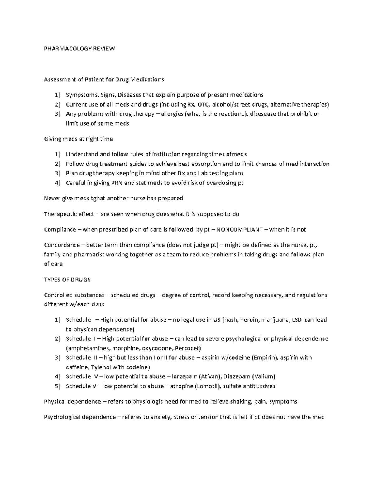 Pharmacology Review: Patient Drug Assessment & Medication Guidelines ...
