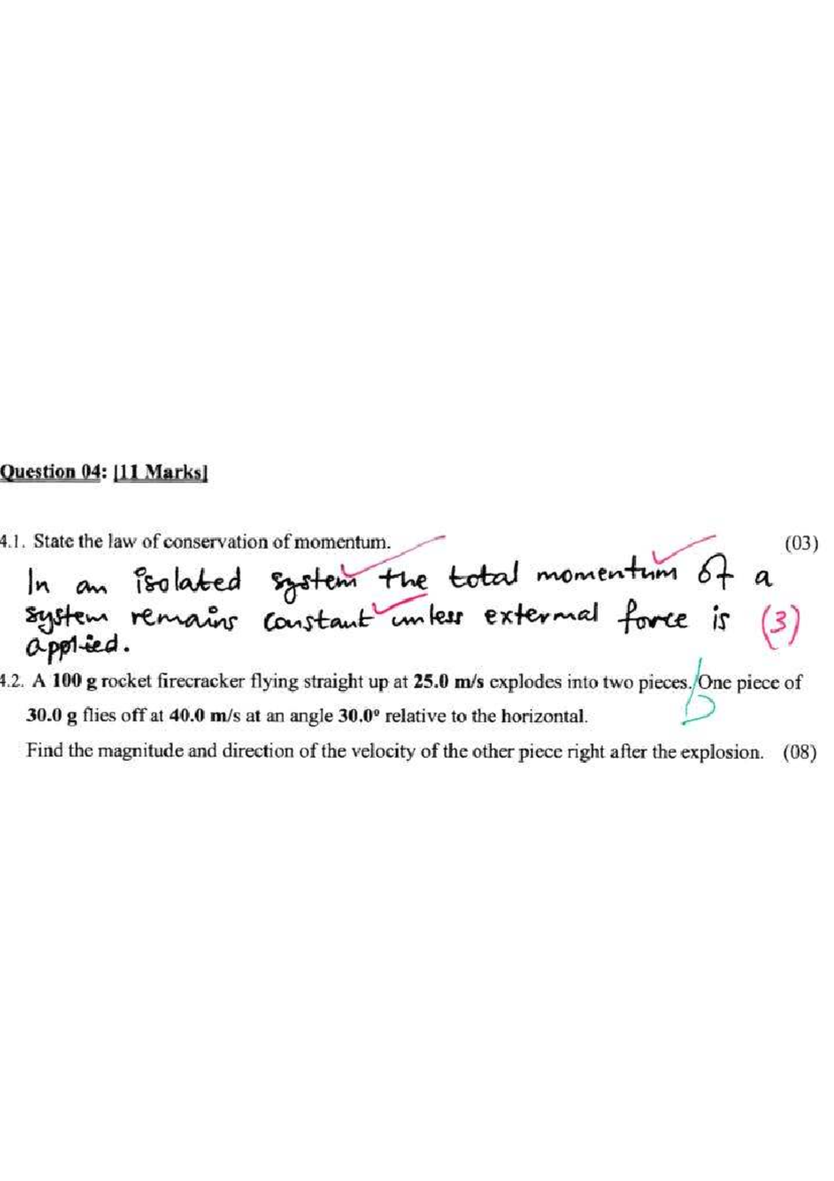 Linear Momentum - Semester Test 2 Practice Notes - Studocu