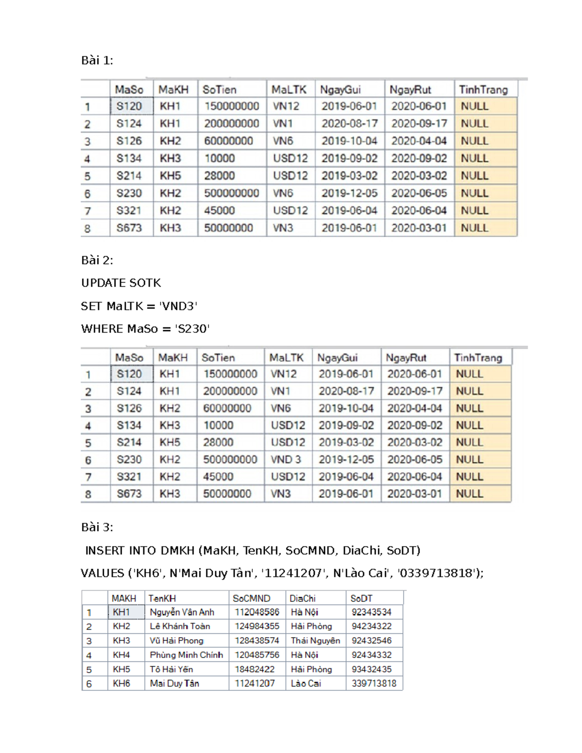 BTVN - SQL Queries and Updates for Database Management - Studocu